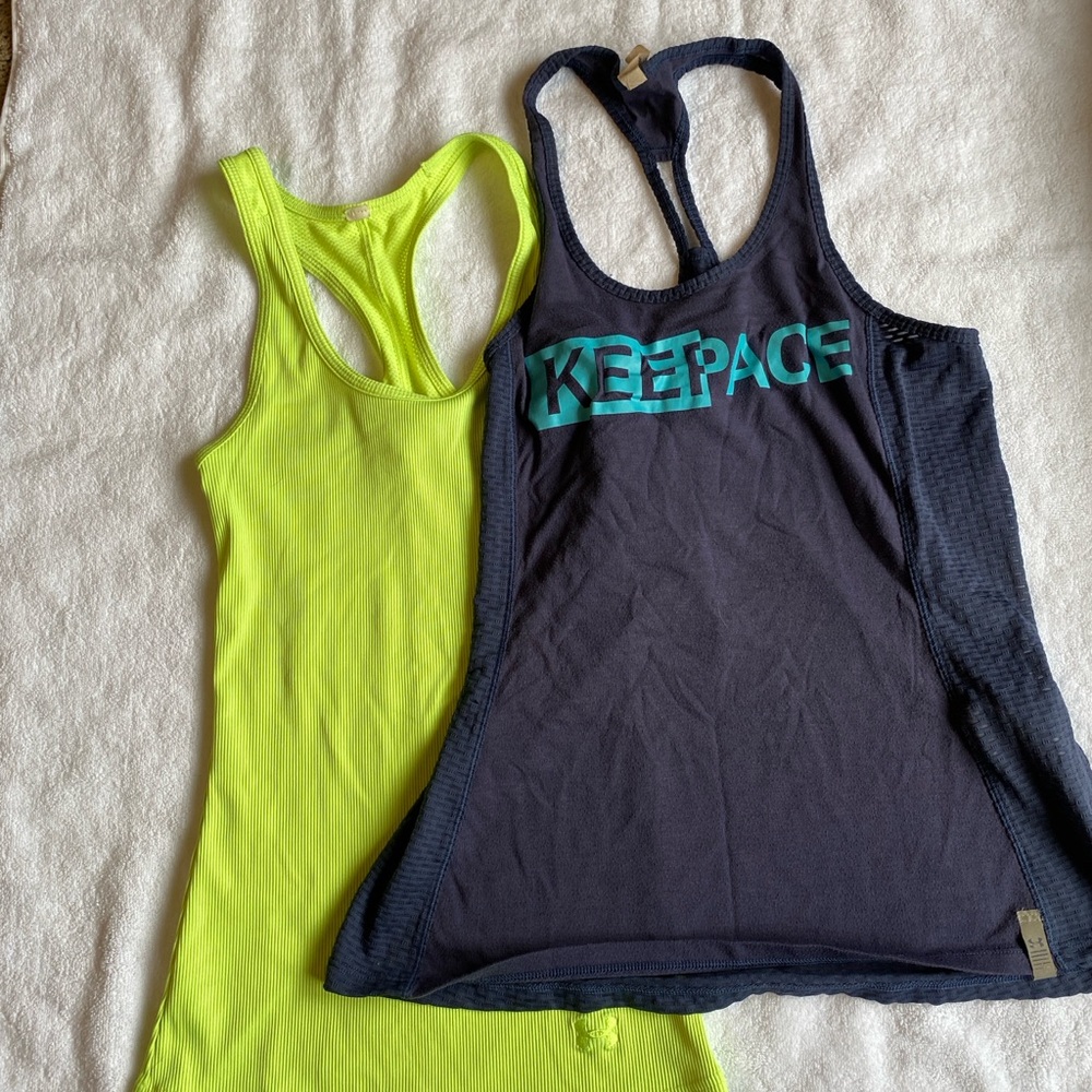 🌺 3/$10 Under Armour Women's Tank Top Bundle- Blue and Yellow